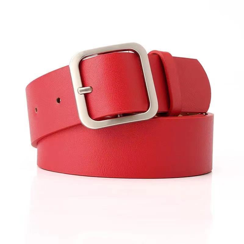 35cm Wide Retro Alloy Square Buckle Belt - Maximum Impact