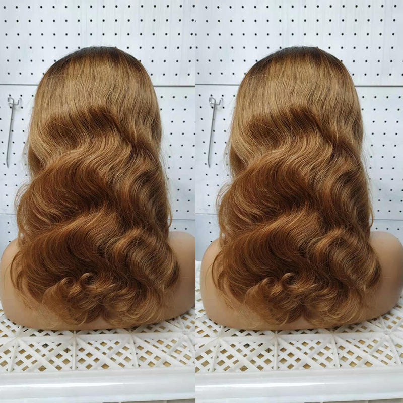 Ombre 1B 27 Body Wave 4x4 spetsperuk Brasilianska människohårperuker