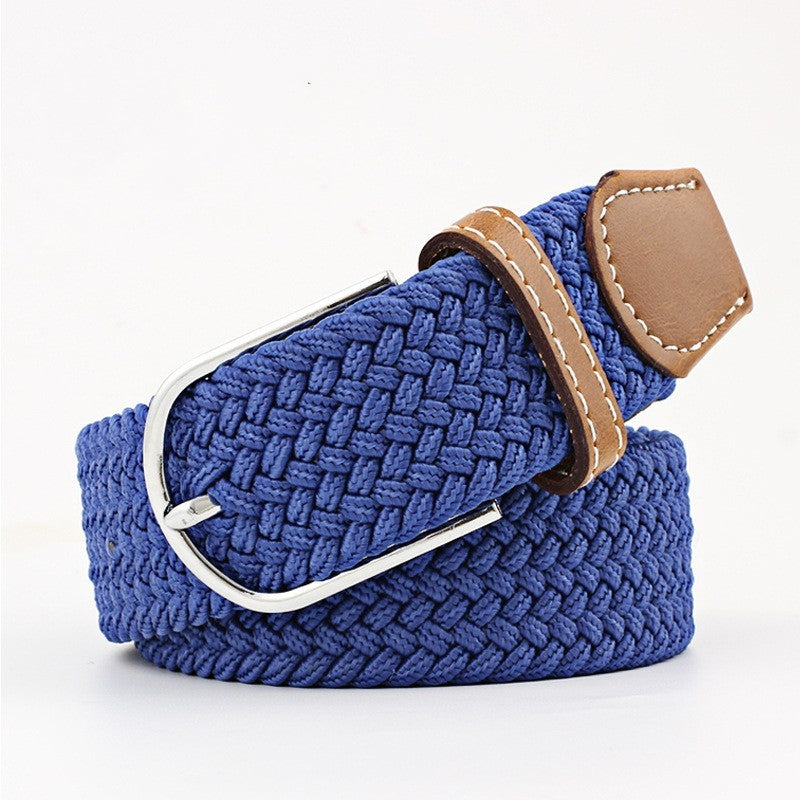 Women's Canvas Student Casual Stretch Braided Needle Buckle Belt - Youthful Confidence