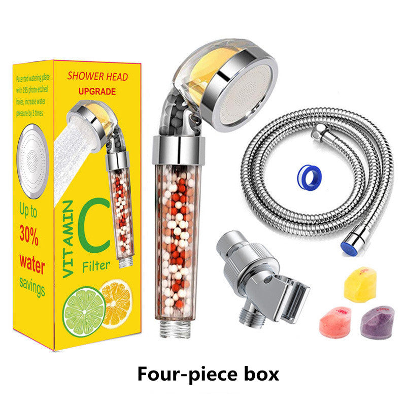Bathroom Aroma Shower Head - Vitamin C Lemon Scent Anion High Pressure Water Saving Filtering Shower