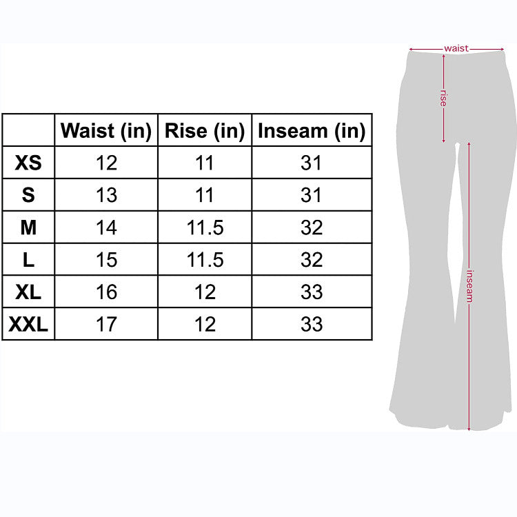 High Waist Stretch Print Blooming Bell-bottom Pants Casual - Blooming Beauty