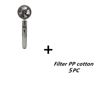 Pommeau de douche à hélice avec bouton d'arrêt et filtre en coton, buse de douche à main haute pression turbocompressée