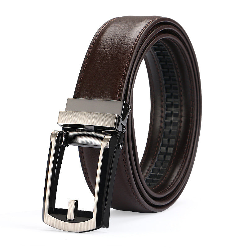 Men's Two-Layer Cowhide Fake Needle Automatic Buckle Special Belt - Distinctive Character
