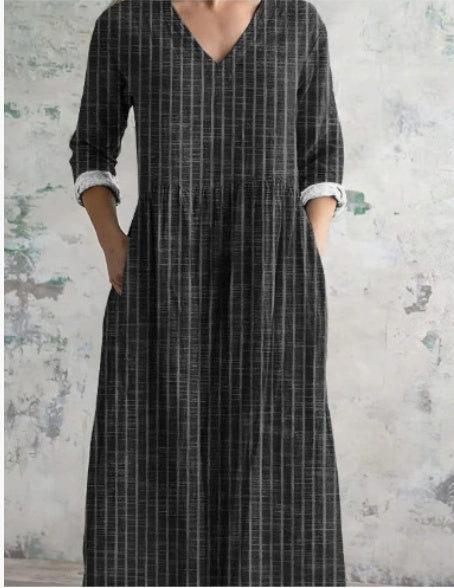 Casual Women's Fashion Floral Print Mid-length Dress