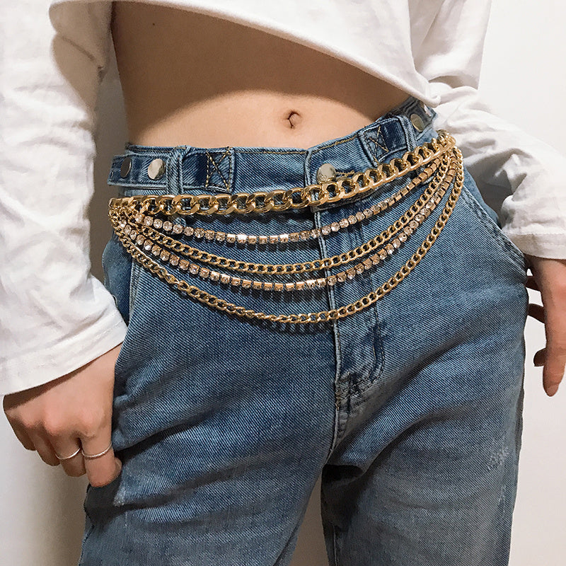 Women's Summer Jewelry Hot Pants Multilayer Gold Chain - Street Empowerment