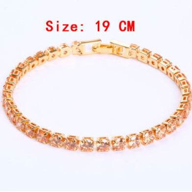 Cubic Zirconia Tennisarmband Iced Out Chain Kristallarmband Dam Herr Guld Armband Smycken