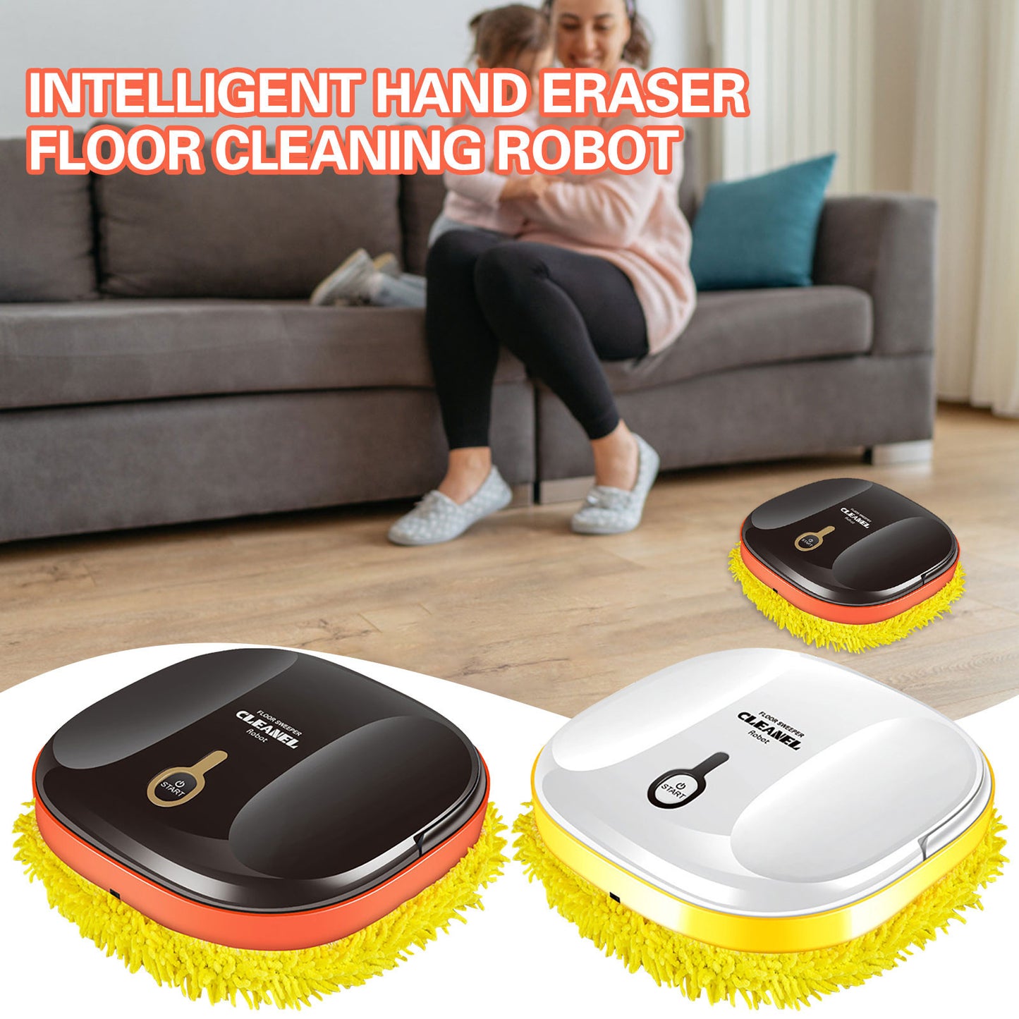 USB Rechargeable Robot Mop - Automatic Floor Cleaning Machine with Spray Function