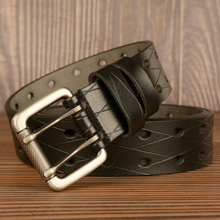 Men's Double Pin Buckle Casual Belt - Secure Confidence