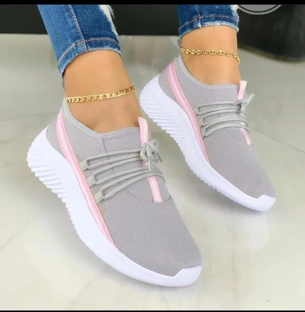 Stripe Sneakers För Dam Sportskor