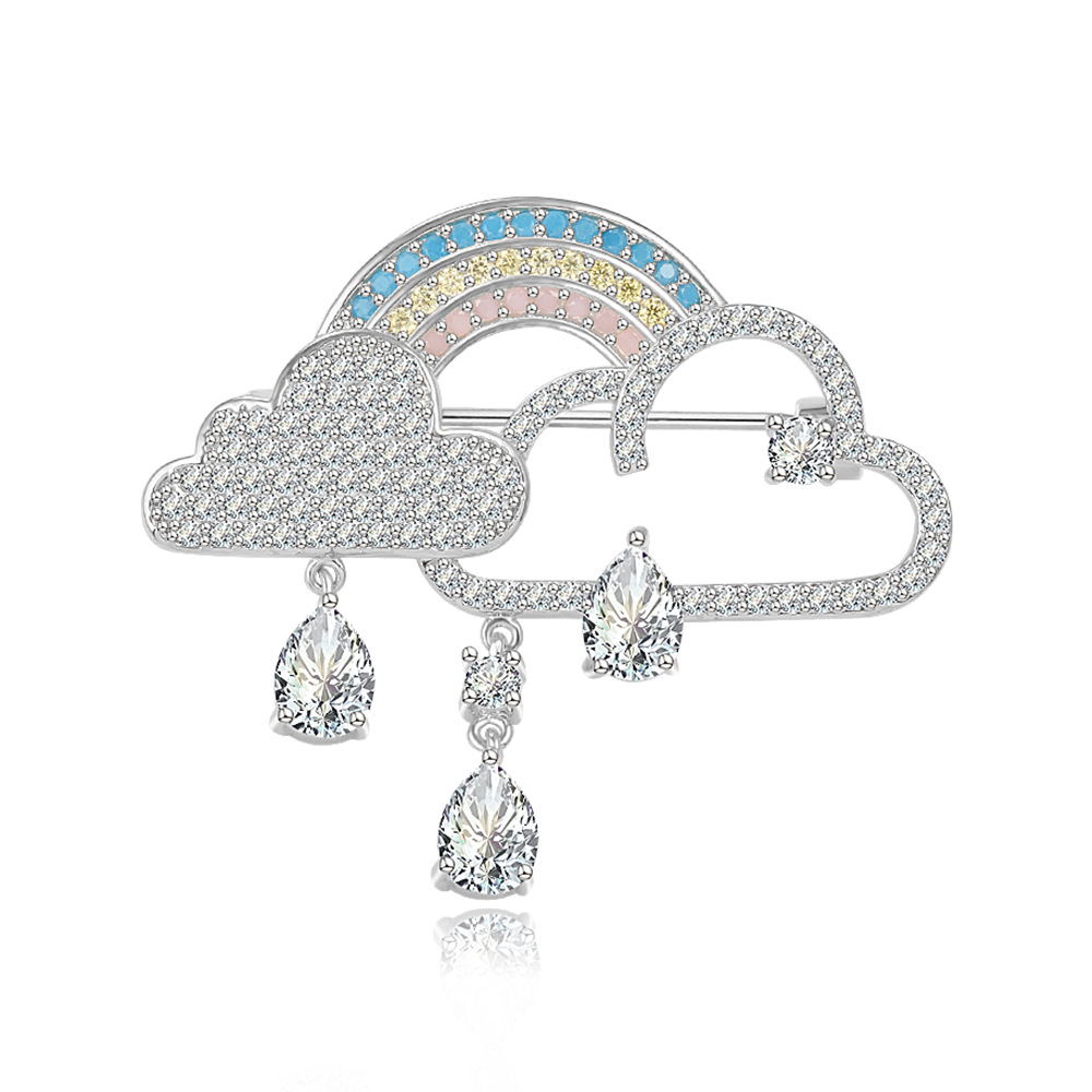 Rainbow Zircon Brooch - Elegant and Stylish