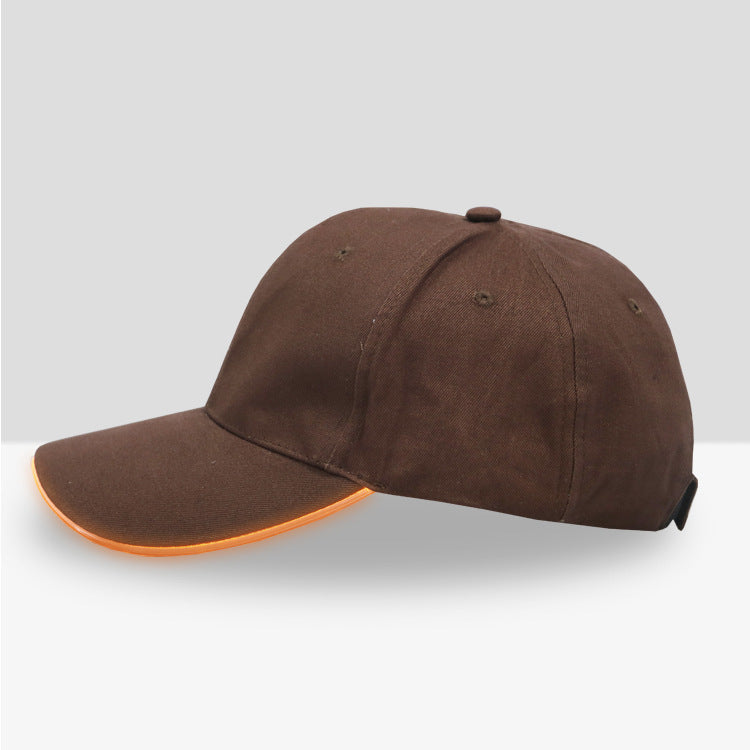 Direct Manufacturers LED Light-emitting Luminous Peaked Baseball P Hat Hat Luminous Fiber Luminous Advertising