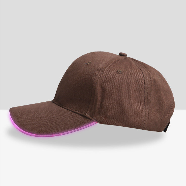Direct Manufacturers LED Light-emitting Luminous Peaked Baseball P Hat Hat Luminous Fiber Luminous Advertising
