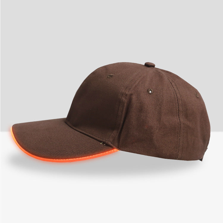 Direct Manufacturers LED Light-emitting Luminous Peaked Baseball P Hat Hat Luminous Fiber Luminous Advertising