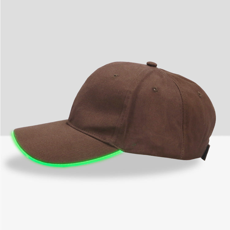 Direct Manufacturers LED Light-emitting Luminous Peaked Baseball P Hat Hat Luminous Fiber Luminous Advertising