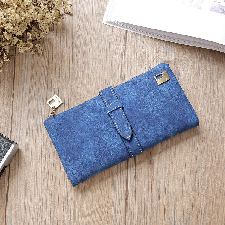 Leather Zipper Long Women's Wallet