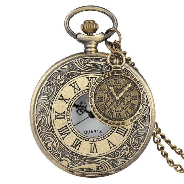 Large Pocket Watch With Roman Dial Accessories Fine Chain - Classic Elegant Sophisticated Luxurious Durable Vintage Must-Have
