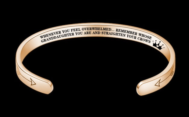 Mantra armband med citat rostfritt stål Cuff Inspirerande smycken Graduation Gåva