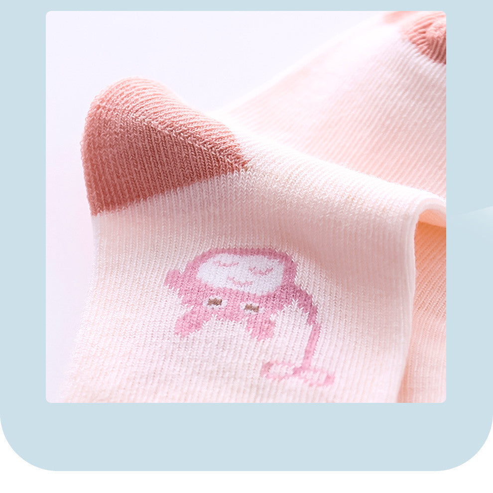 Chaussettes pour bébé à tube court de dessin animé, chaussettes pour nouveau-né désossées