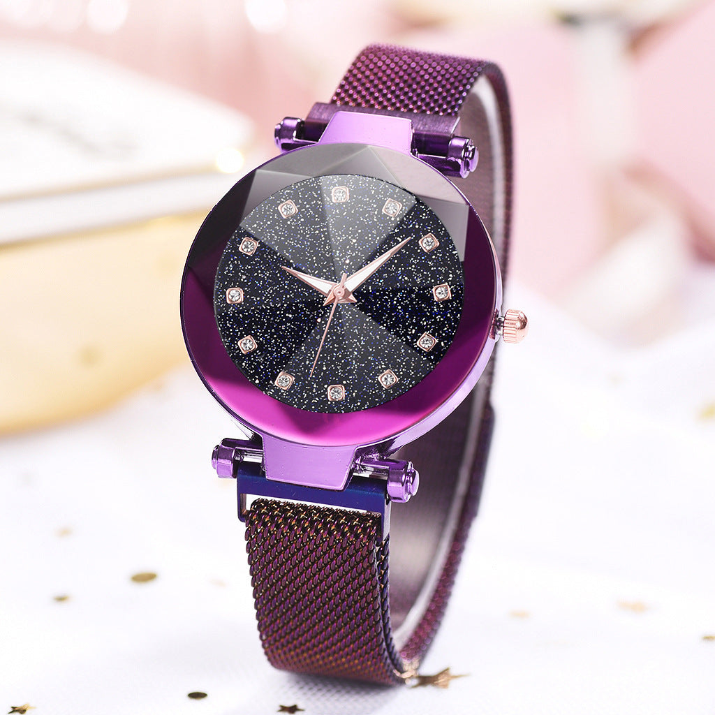 Women's Watch Square Diamond Rhinestone Starry Sky Face Ladies Casual Fashion Watch Set Bracelet Watch - Elegant Stylish Unique Eye-Catching Comfortable Versatile