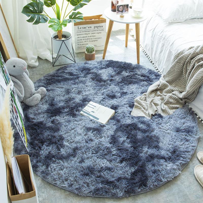 Fluffig rund matta Mattor för vardagsrumsinredning Fuskpälsmatta Barnrum Långa plyschmattor för sovrummet Shaggy Area Matta Modern matta
