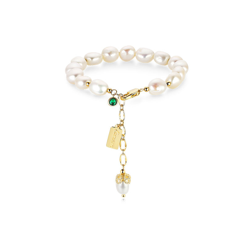 Naturliga zirkonpärlorarmband lyxsmycken