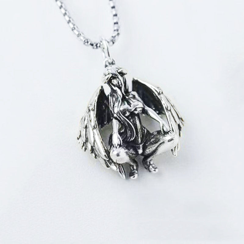 Smycken Demon Angel halsband hängsmycke för män och kvinnor