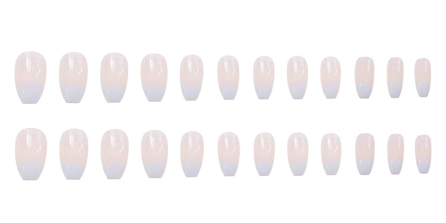 Ballet White Gradient Press-On Nails - 566 Design | 3-Year Shelf Life Professional