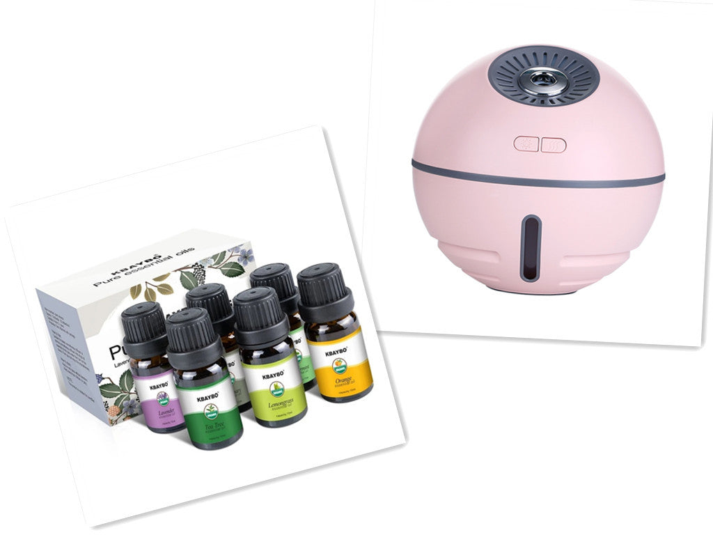 Rechargeable 2000mA Built-in Lithium Battery Mini Ultrasonic Aroma Humidifier with LED Light Fan