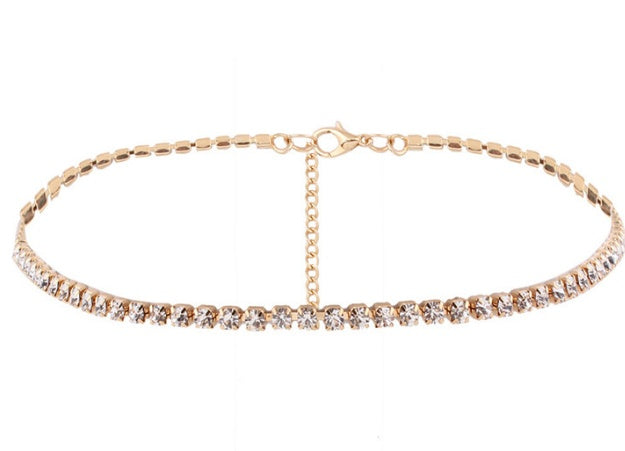 Halsband Short Choker halsband smycken för kvinnor Christmas Crystal Halsband Guld pläterade halsband Silver-pläterad