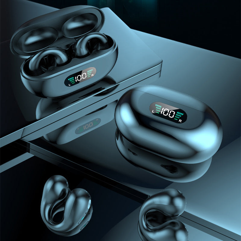Bone Conduction Hörlurar TWS Öronsnäckor Öronklämma Bluetooth 5.3 Touch trådlös hörlurar In-Ear Bass HIFI Sports Headset