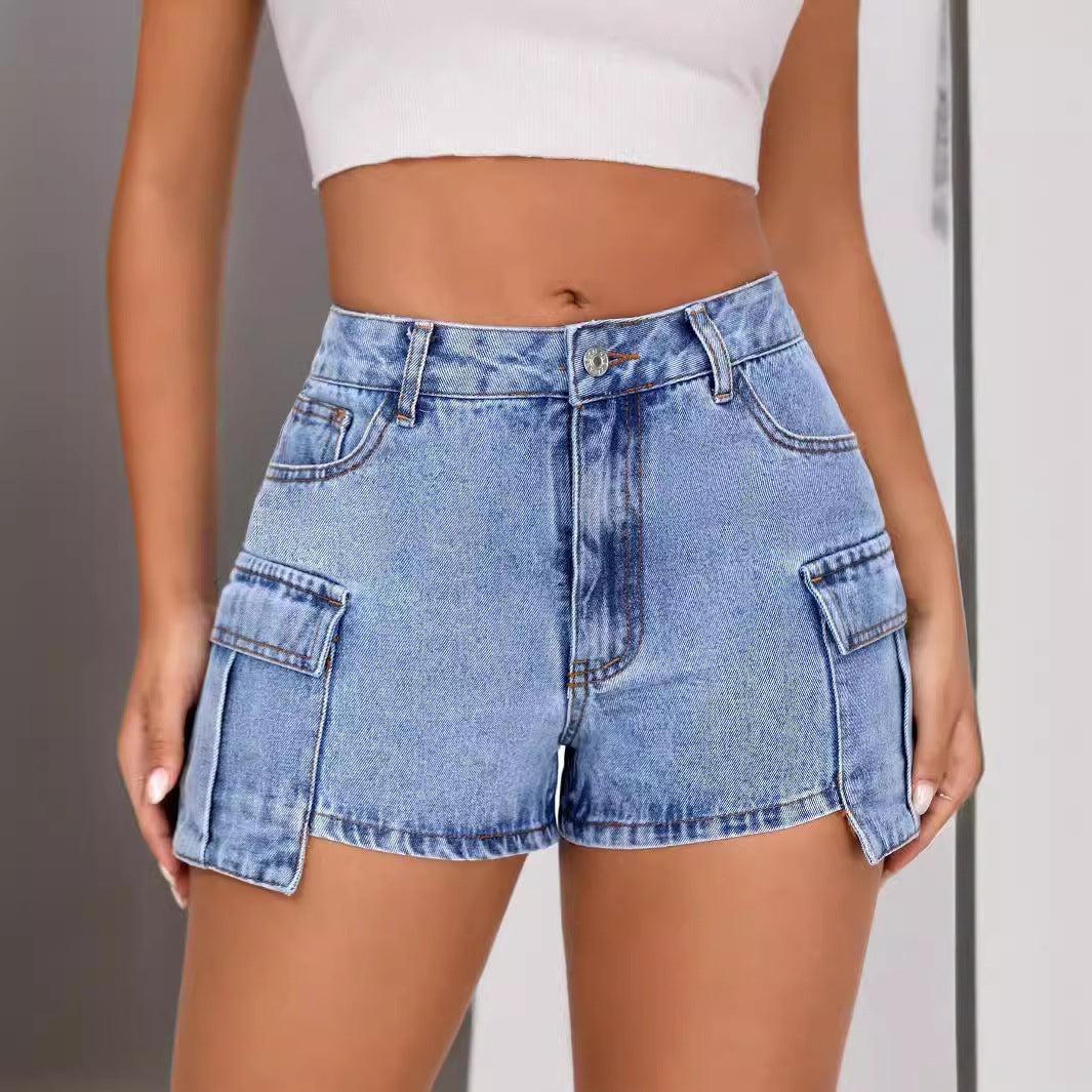 Holiday Comfort Fashion - Women's Slim Fit Denim Shorts