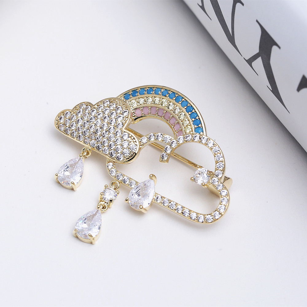 Rainbow Zircon Brooch - Elegant and Stylish