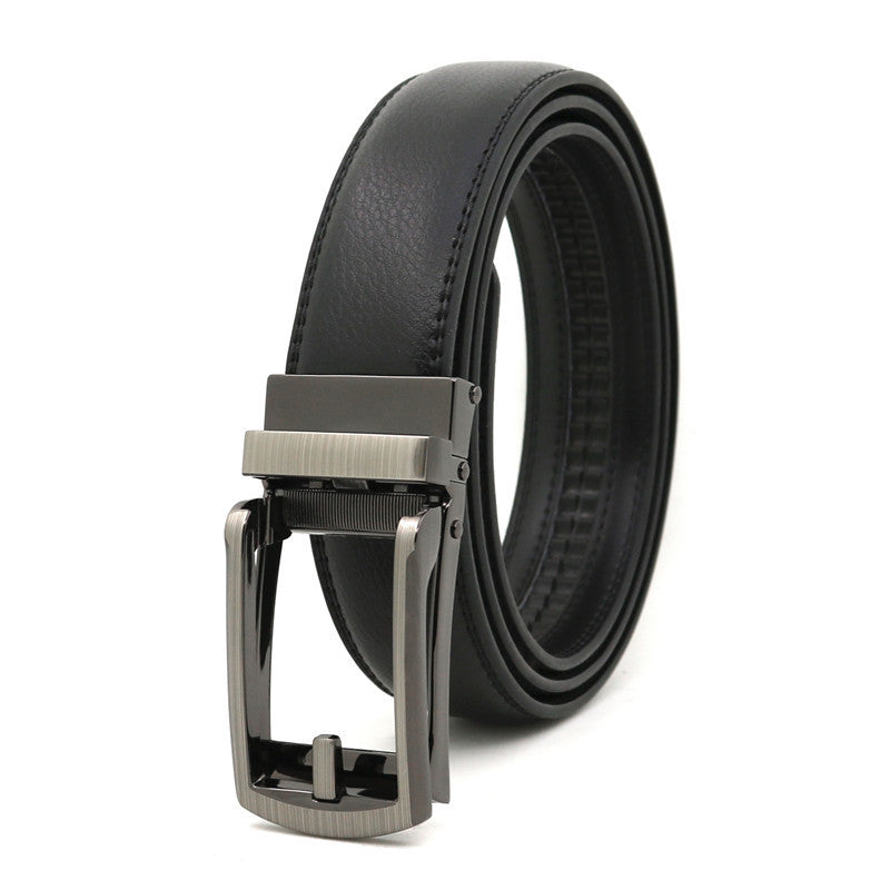 Men's Fake Needle Automatic Buckle Cowhide Belt - Detailed Sophistication