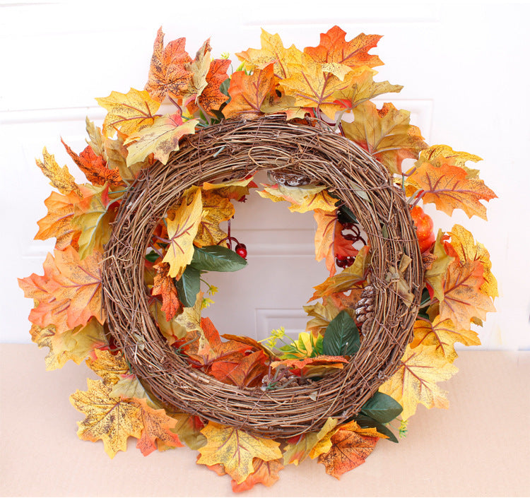 Guirlande de Simulation de citrouille, feuille de givre, Halloween, Thanksgiving, automne, accessoires de décoration pour la maison