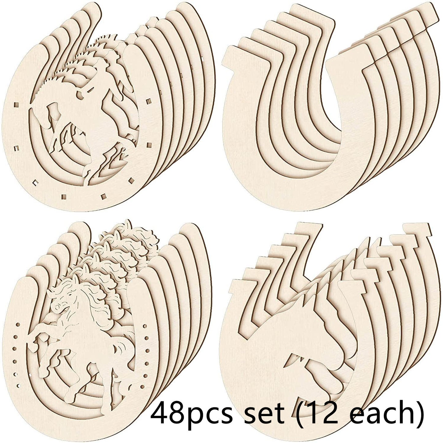 Wooden Unfinished Horseshoe Craft Party Decor