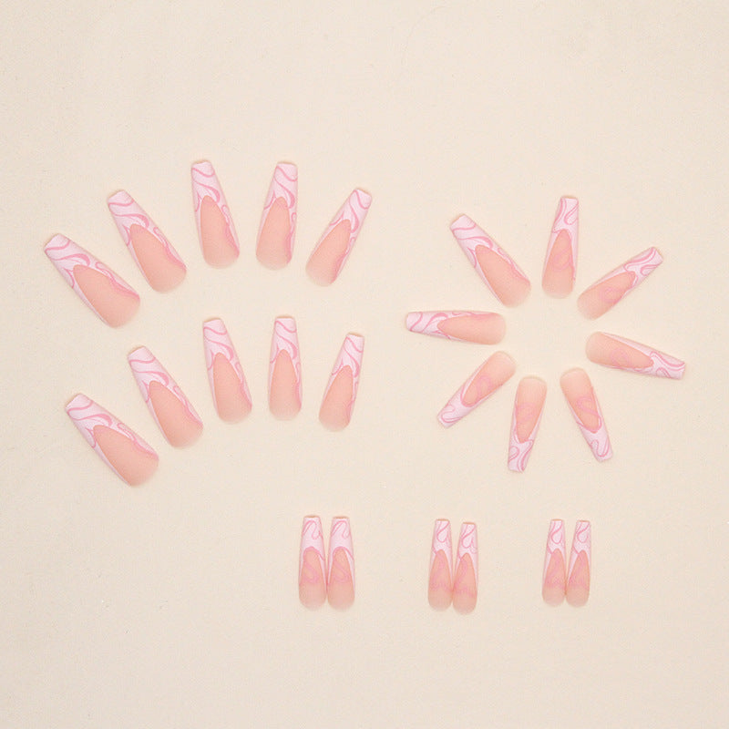 Frosted Love Heart Press-On Nails - Multi-Style | Sweet French European American Ins