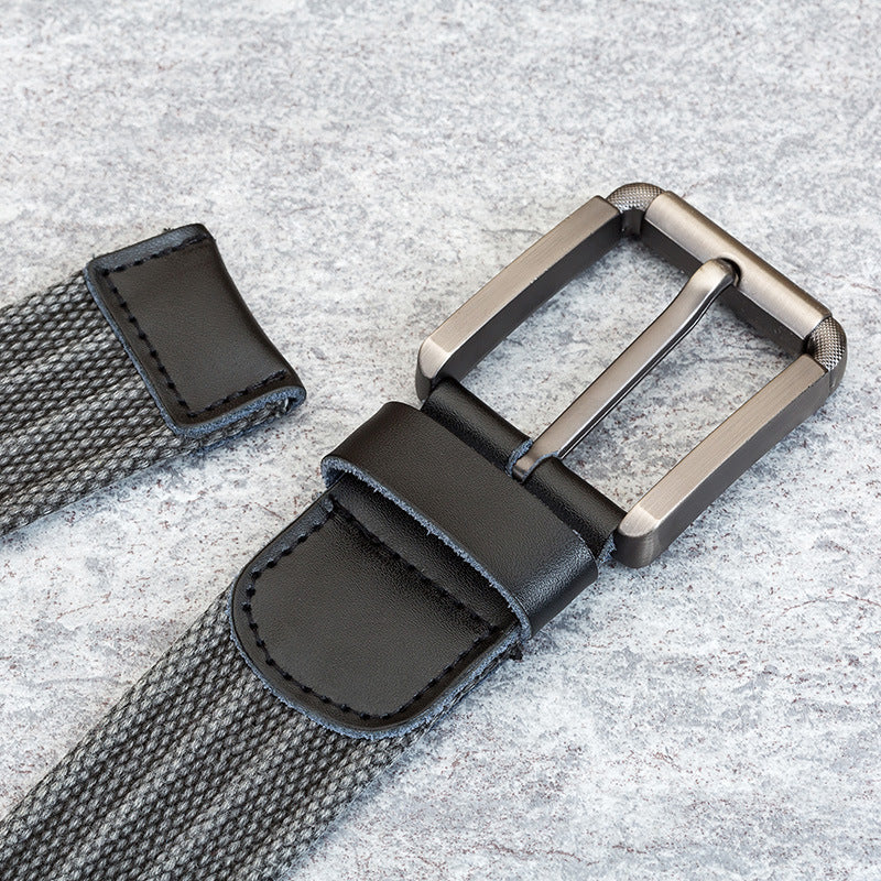 Men's Pin Buckle Polyester Woven Canvas Belt - Effortless Comfort