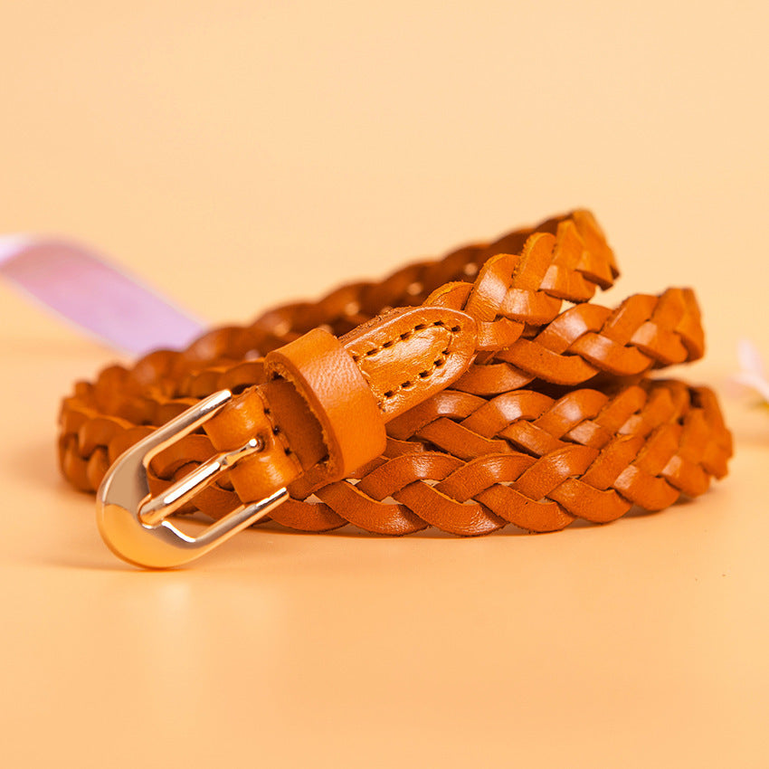 Women's First Layer Imported Full Leather Decorative Belt - Luxurious Import