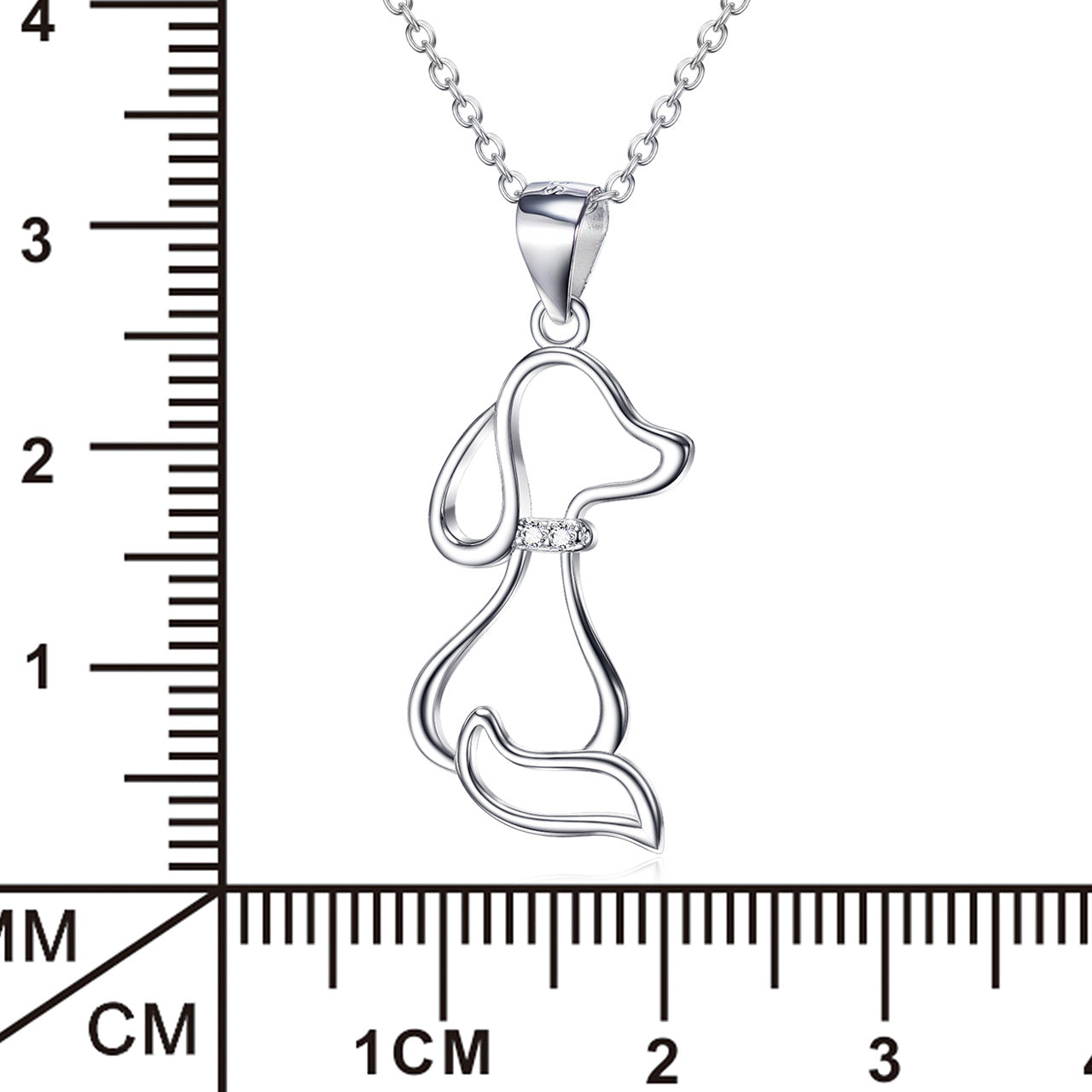 Halsband med hund i 925 sterlingsilver för damer