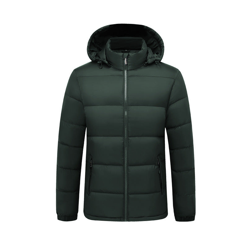 Hooded Cotton Jacket Men's Warm Quilted Jacket