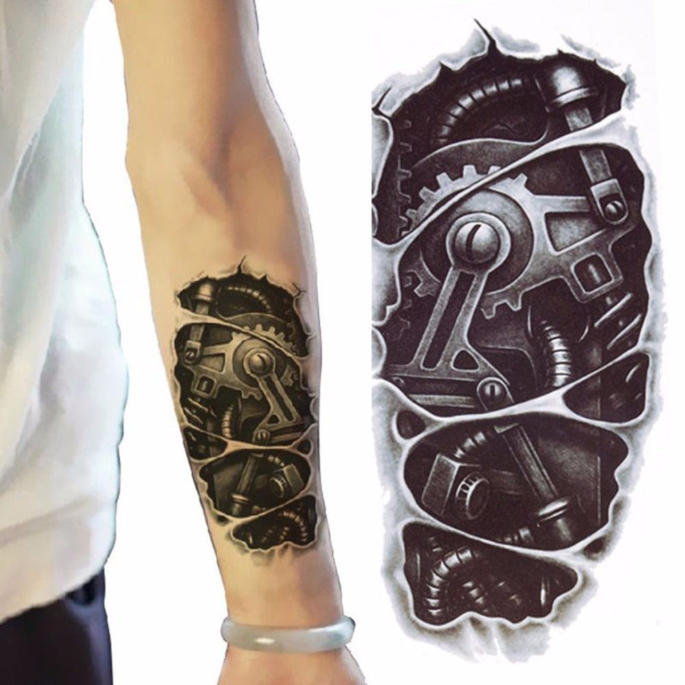 Waterproof Temporary Robotic Tattoo Stickers Fox Freak Peony Old School Louts Flower Flash Tattoos Female Body Art Fake Tatoo Men