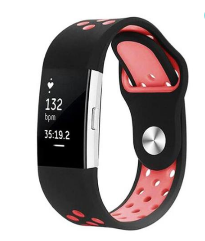 Fitbit Strap Charge2 Bracelet en silicone à trou rond monochrome