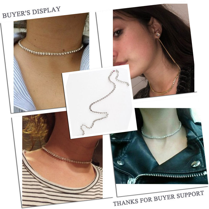 Halsband Short Choker halsband smycken för kvinnor Christmas Crystal Halsband Guld pläterade halsband Silver-pläterad