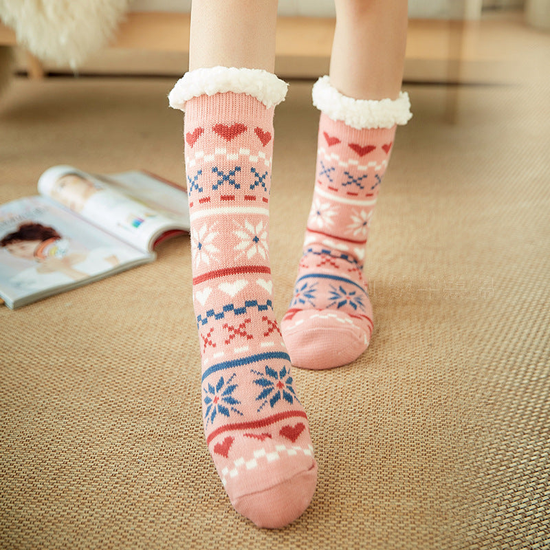 Casual Plus Velvet Mid-tube Dam snötofflor Mattstrumpor