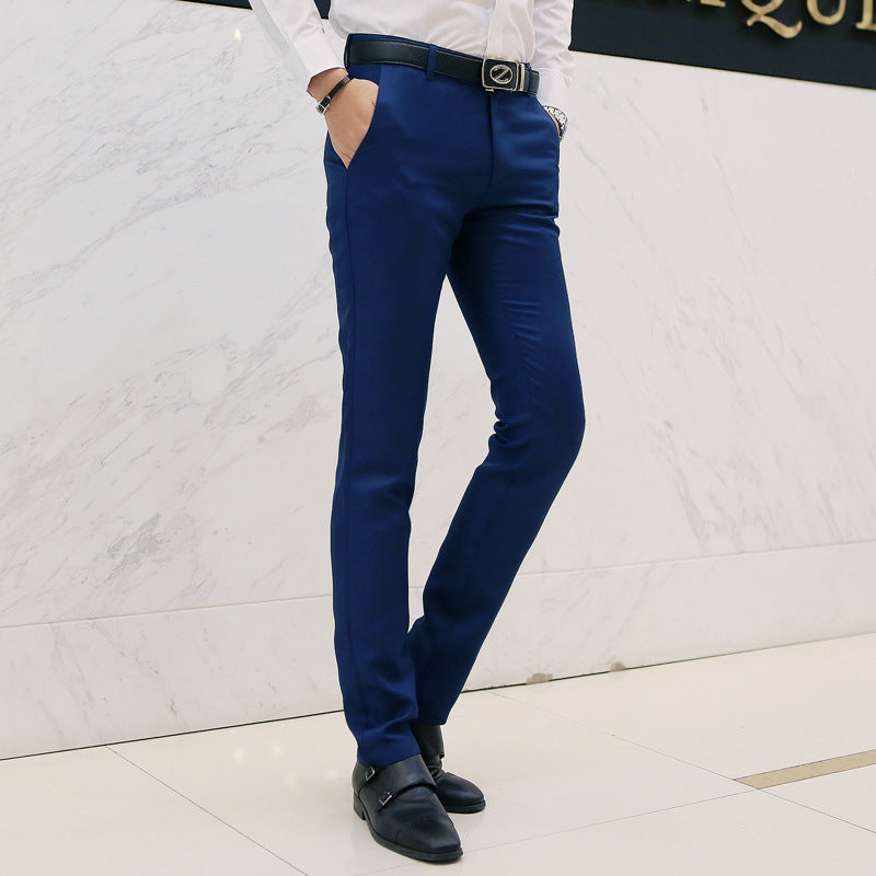 Casual business byxor herr koreanska slim fit casual byxor