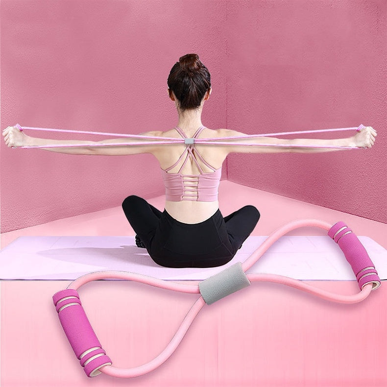 Professional Figure 8 Elastic Resistance Band - TPE NBR Multi-Body Training System (35/14cm & 40/15cm)