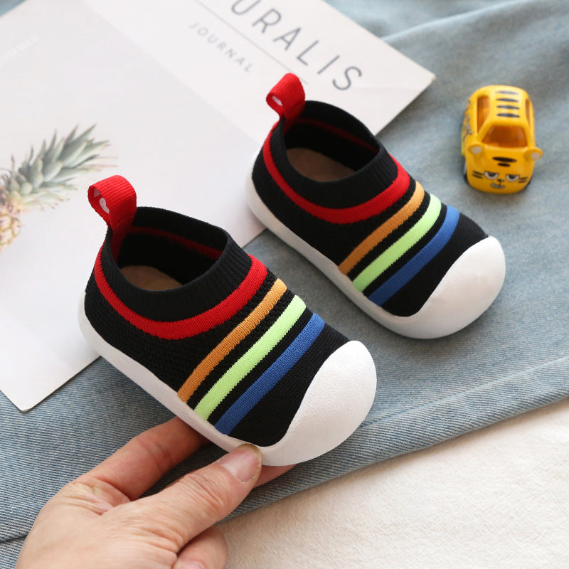 Chaussures chaussettes tricotées volantes pour enfants