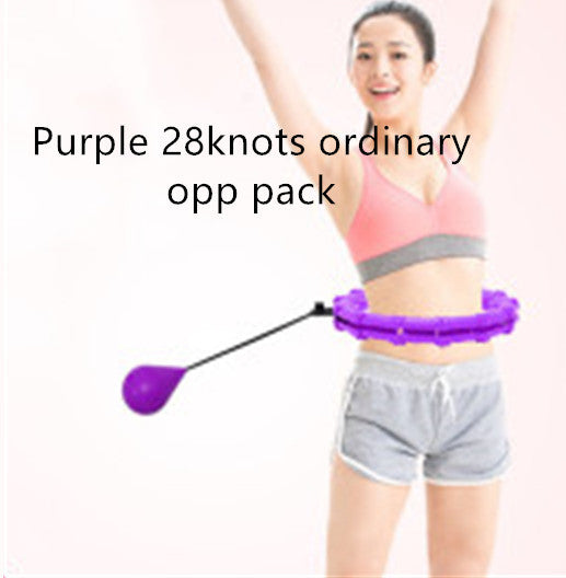 Professional Adjustable Smart Hula Hoop - ABS No-Fall Technology (18/21/24 Knots, Pink/Purple)