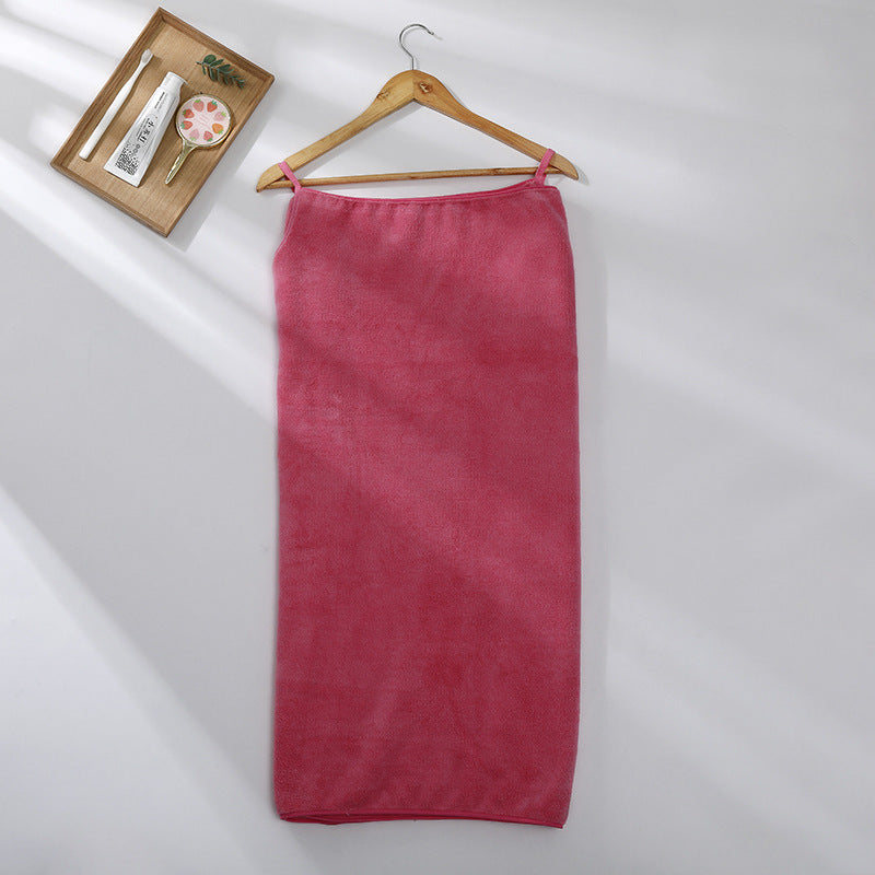 Coral Fleece Women's Sling Bath Towel Can Be Worn For Bathing