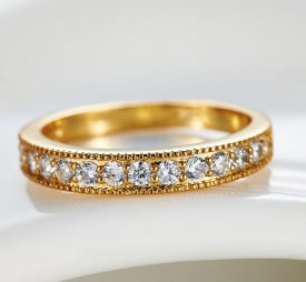 Bague de mariage exclusive européenne et américaine, bague de fiançailles en or 18 carats, classe supérieure en zircon AAA